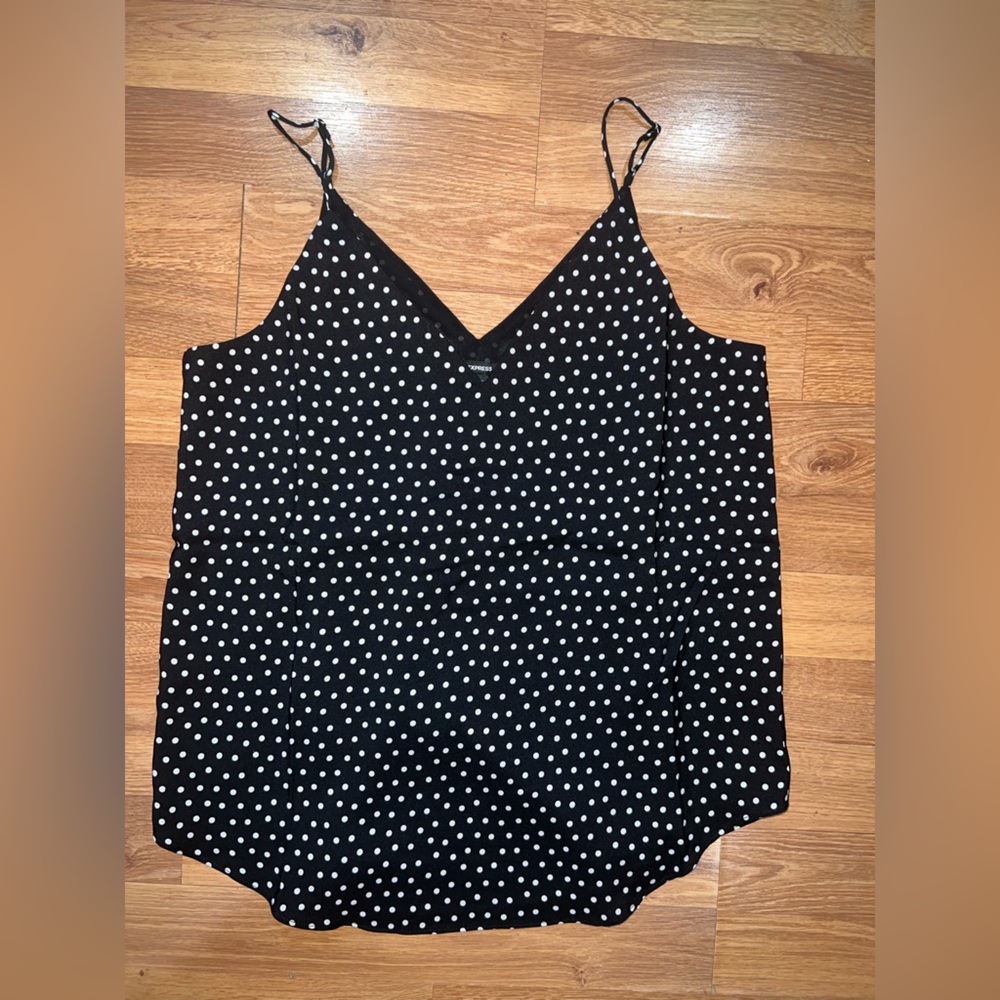 Express Black and White Polka Dot Camisole
